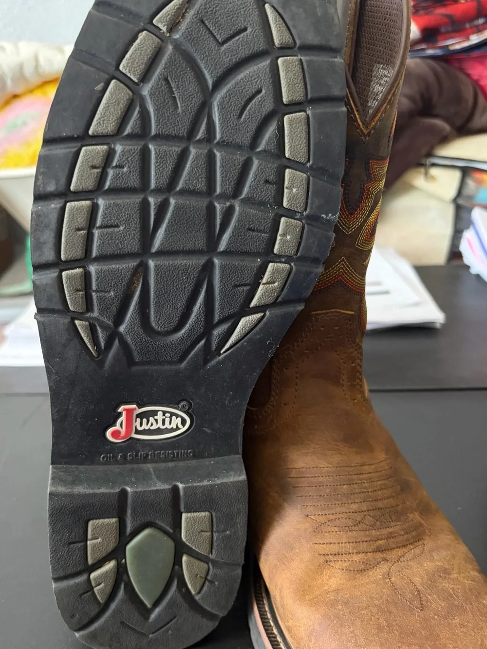 Justin Boots rugged brown
